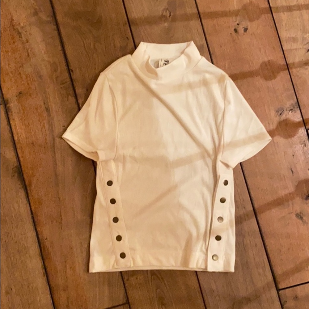 Free People cropped short sleeve mock neck